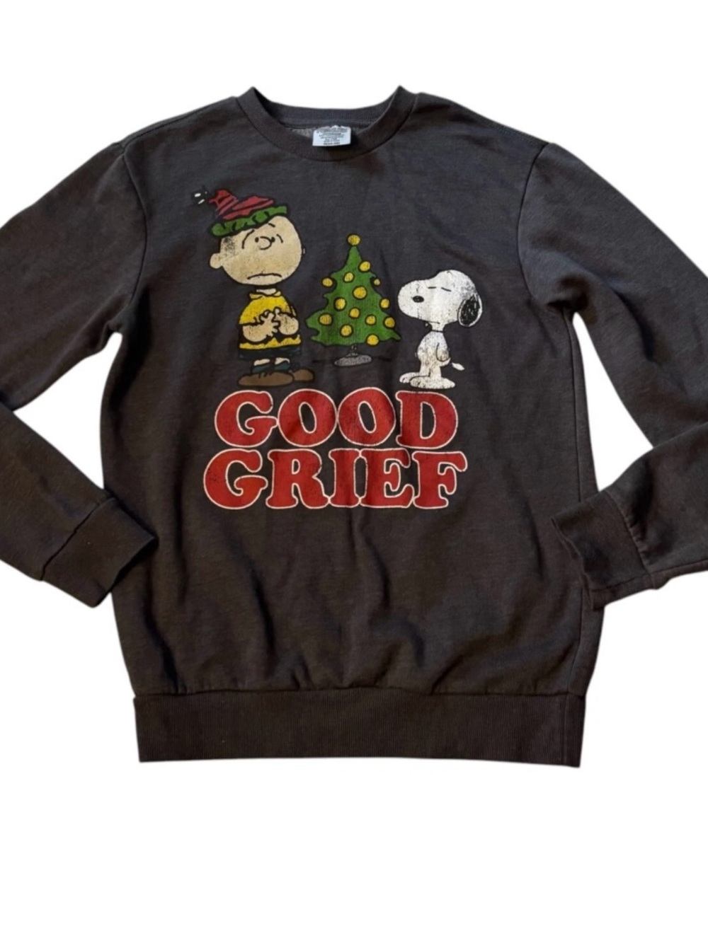 Peanuts Sz S(34-36) Men Graphic Sweater Gray